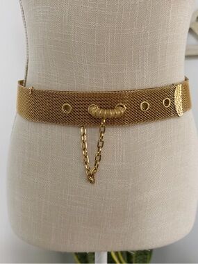 Vintage Sarah Coventry Gold Mesh with Chain Waist Belt Designer Style